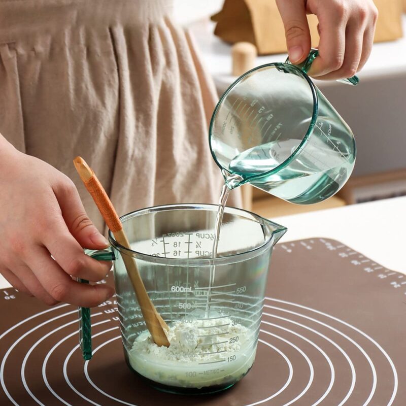 1 Pc (300 ml) Plastic Measuring Cup Measuring in ML, Oz & Cups Tools Set for Kitchen Essentials Cooking, Cake Baking Multicolor, Clear Green