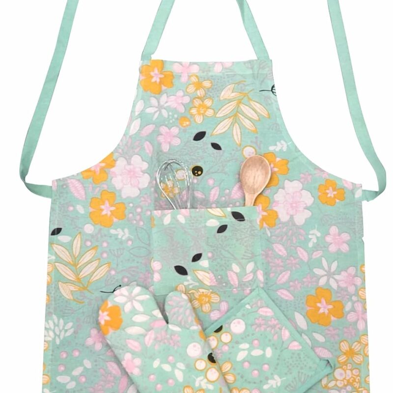 © Printed Apron with centre Pocket 100% cotton - Designer Product Apron with Ties at Both End - Unisex Apron