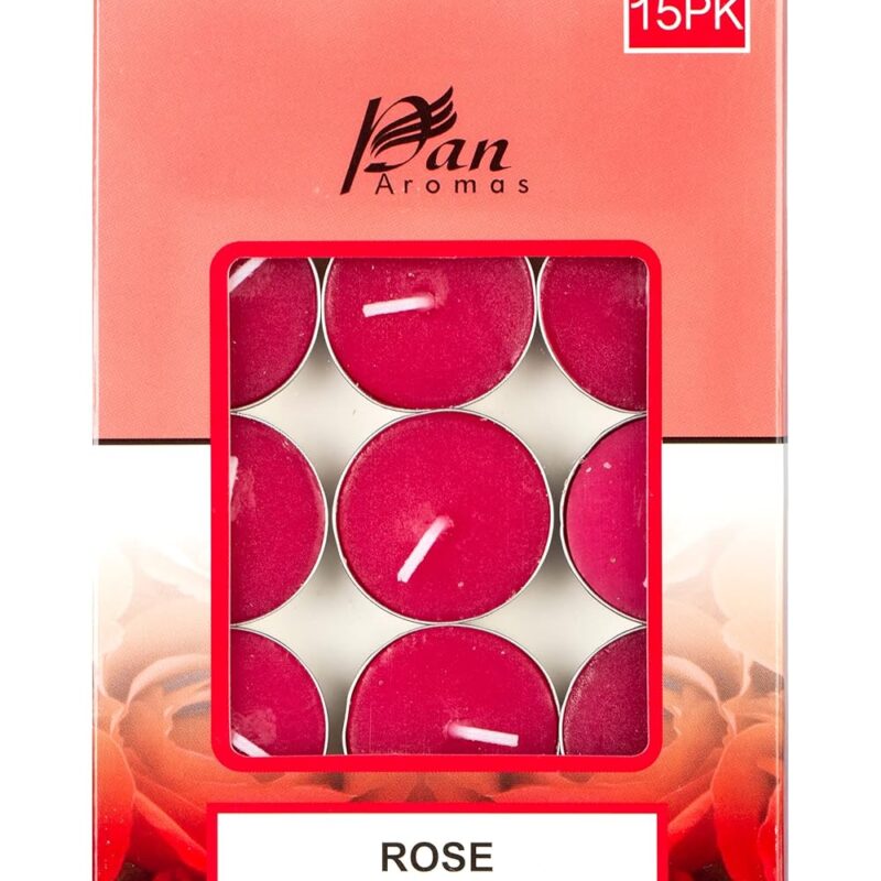 (Rose) Scented Tealight Candles| Pack of 15| Long Burning Tealight Scented Candles for Home, Office & Gifting - 2.5 hrs to 3 hrs Burn Time